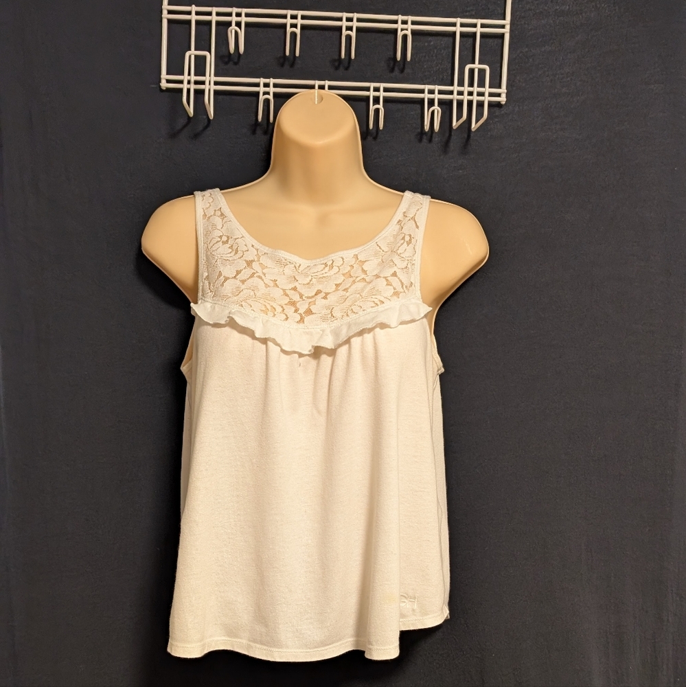 Gilly Hicks Sydney White Lace Small Tank Top